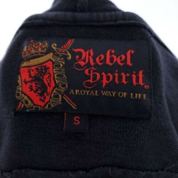 Rebel Spirit Womens Small Distressed Black Gray Full Zip Long Sleeve Jacket - Picture 9 of 11